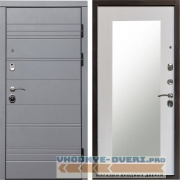 Входная дверь Grey-Line Зеркало Триумф лиственница белая (наружная)
