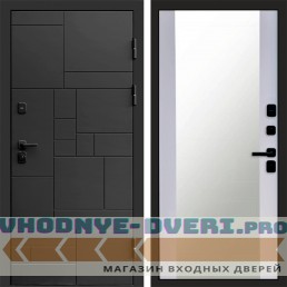 Входная дверь Квадро Зеркало белый софт