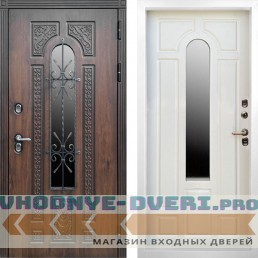 Дверь Termo Door Лацио Дуб темный с белой коробкой - Бежевый матовый Дверь Termo Door Лацио Дуб темный с белой коробкой - Бежевый матовый