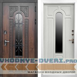 Дверь Termo Door Лацио Дуб темный с белой коробкой - Лиственница Дверь Termo Door Лацио Дуб темный с белой коробкой - Лиственница