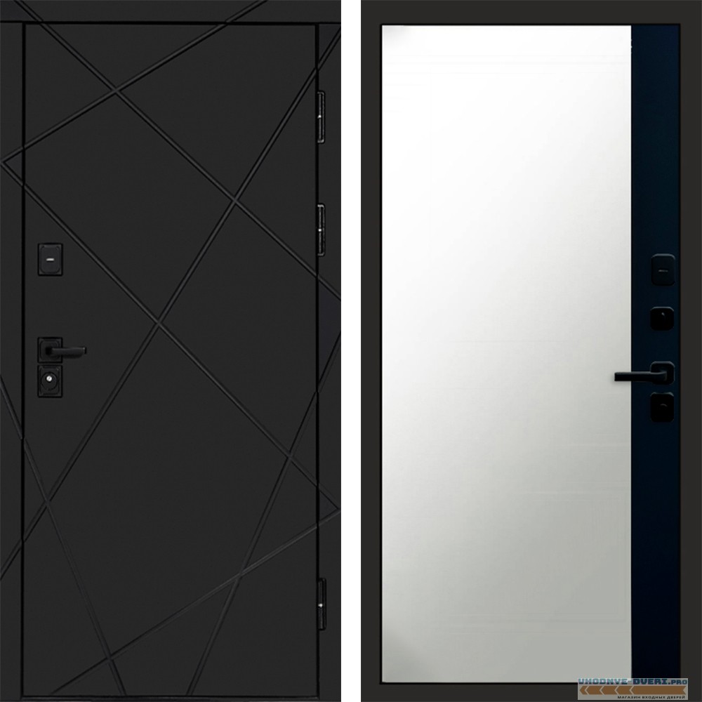 Дверь Termo Door Лучи Black Зеркало фацет Черный кварц