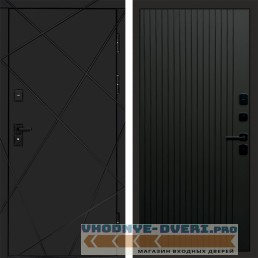 Termo Door Лучи Black Flat Черный кварц