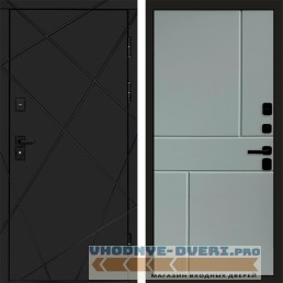 Дверь Termo Door Лучи Black Горизонт Grey софт