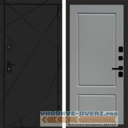 Дверь входная Termo Door Лучи Black Марсель Grey софт