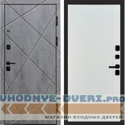 Дверь Termo Door Лучи бетон Flat Белый софт
