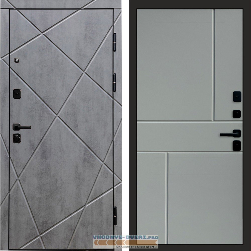Дверь Termo Door Лучи бетон Горизонт Grey софт