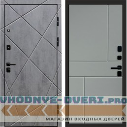 Дверь Termo Door Лучи бетон Горизонт Grey софт