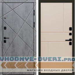 Дверь Termo Door Лучи бетон Горизонт Слоновая кость