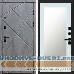 Дверь Termo Door Лучи бетон Зеркало Триумф Белый софт