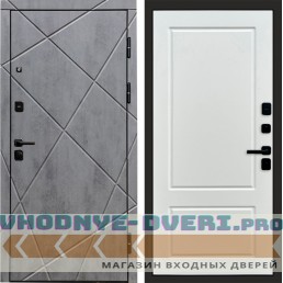 Дверь входная Termo Door Лучи бетон Марсель Белый софт