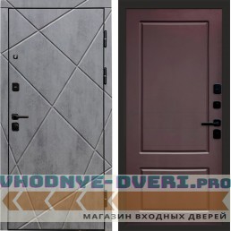 Дверь входная Termo Door Лучи бетон Марсель Шоколад