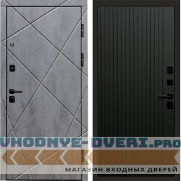 Termo Door Лучи бетон Flat Черный кварц