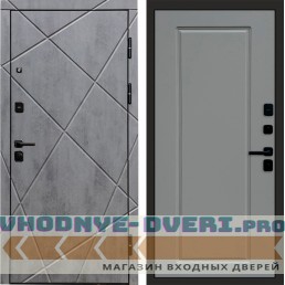 Входная дверь Лучи бетон Гранд Grey софт