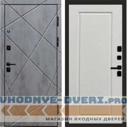 Входная дверь Termo Door Лучи бетон Гранд Слоновая кость