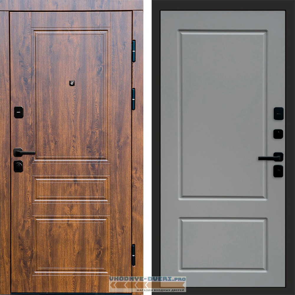 Дверь входная Termo Door Орегон дуб Марсель Grey софт