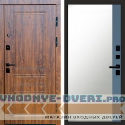 Входная дверь Орегон дуб Зеркало фацет Grey софт