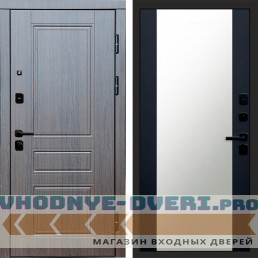Входная дверь Орегон венге Зеркало 27 Черный кварц + тонировка