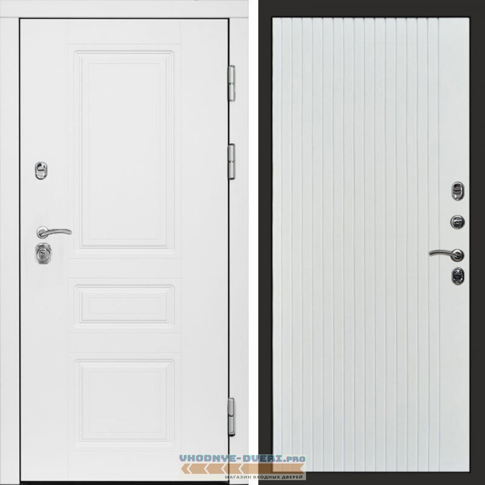 Входная дверь Орегон White Flat белый софт