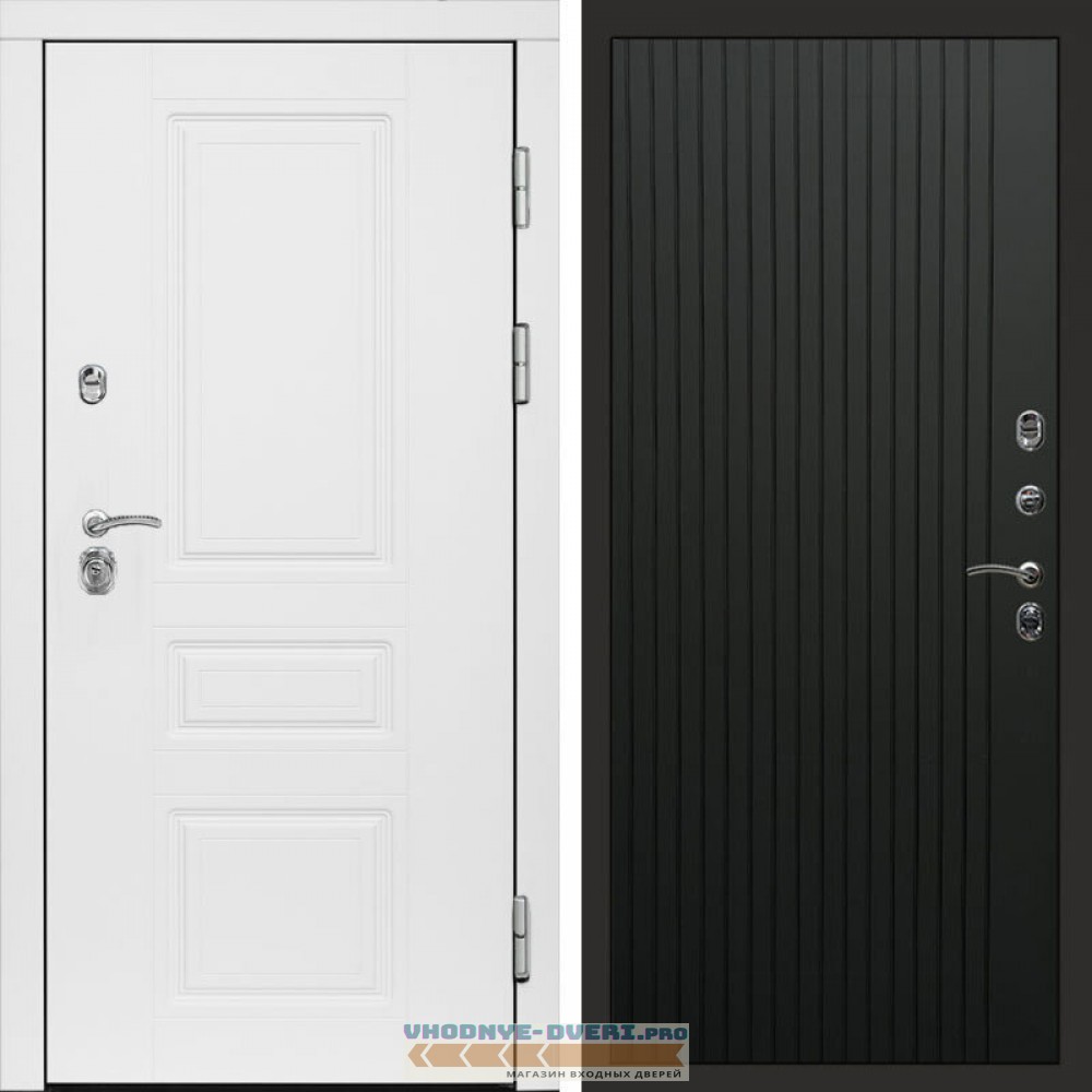 Входная дверь Орегон White Flat черный кварц