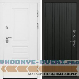 Входная дверь Орегон White Flat черный кварц