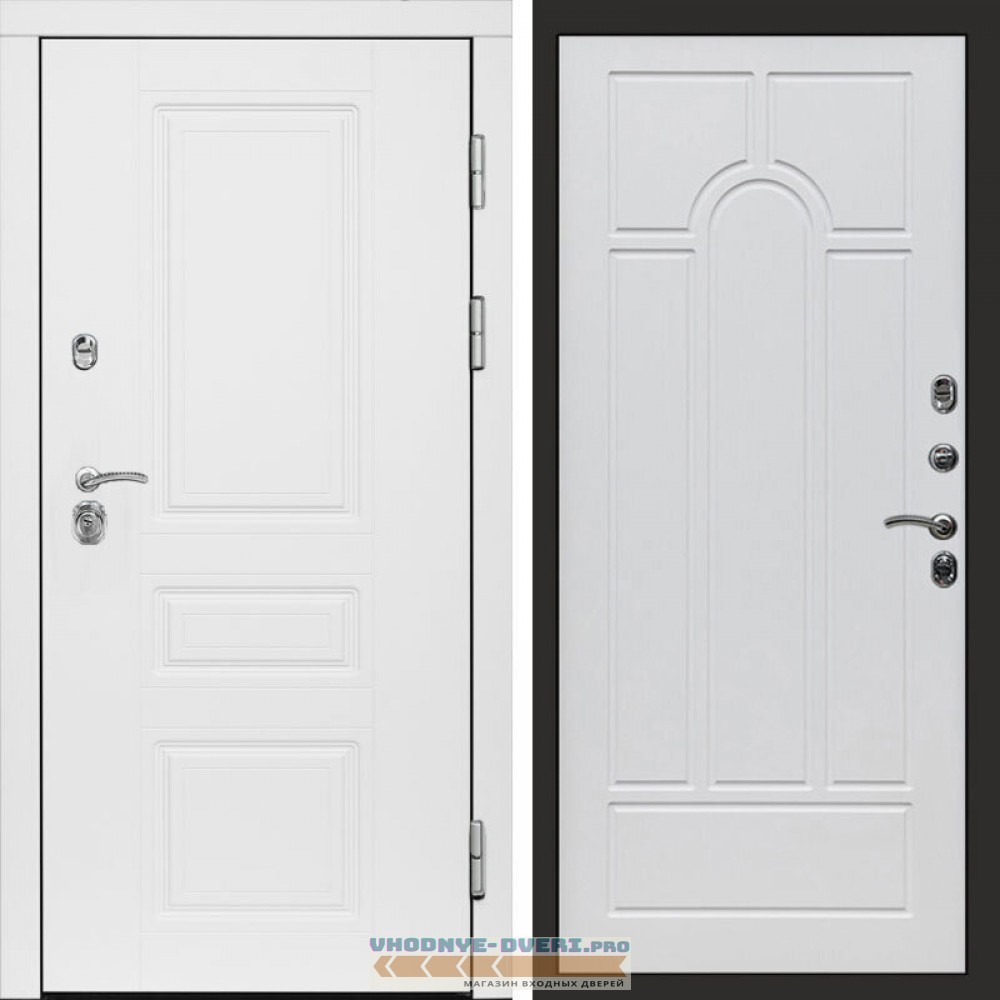 Входная дверь Орегон White Арка белое дерево