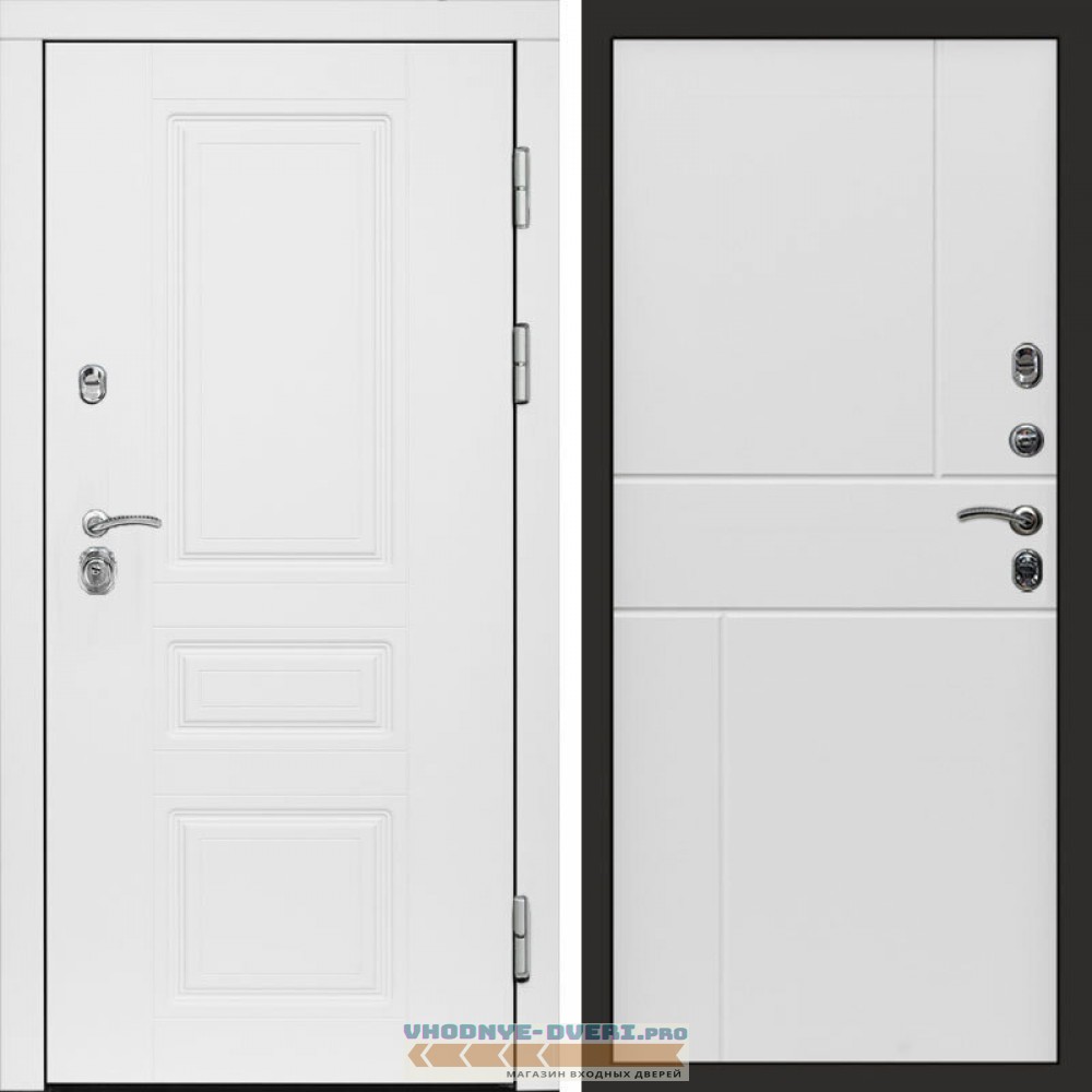 Входная дверь Орегон White Горизонт белый