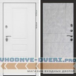 Входная дверь Орегон White Горизонт бетон светлый
