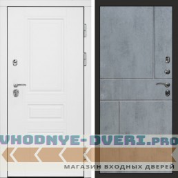 Входная дверь Орегон White Горизонт бетон темный