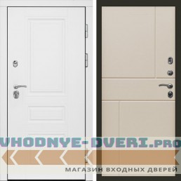 Входная дверь Орегон White Горизонт слоновая кость