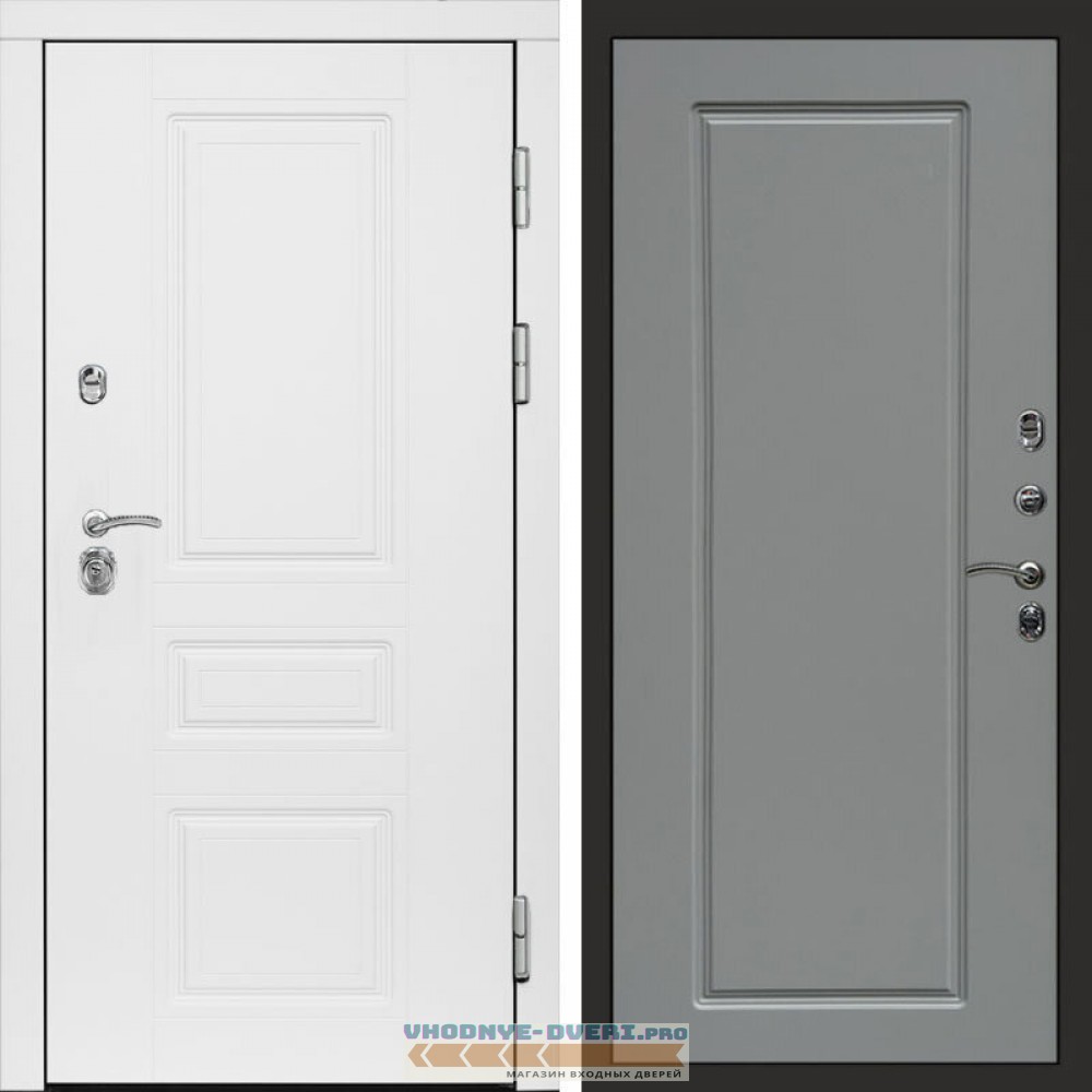 Входная дверь Орегон White Гранд grey софт