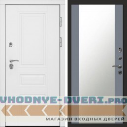 Входная дверь Орегон White Зеркало grey софт