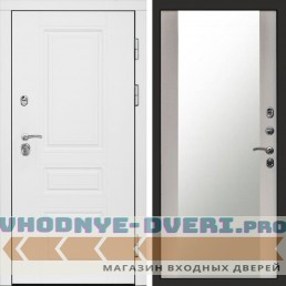 Входная дверь Орегон White Зеркало лиственница