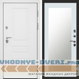 Входная дверь Орегон White Зеркало триумф белый софт