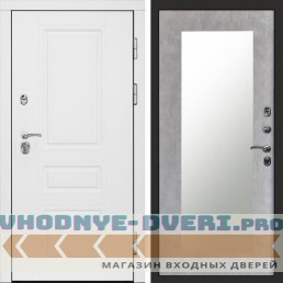 Входная дверь Орегон White Зеркало триумф бетон светлый