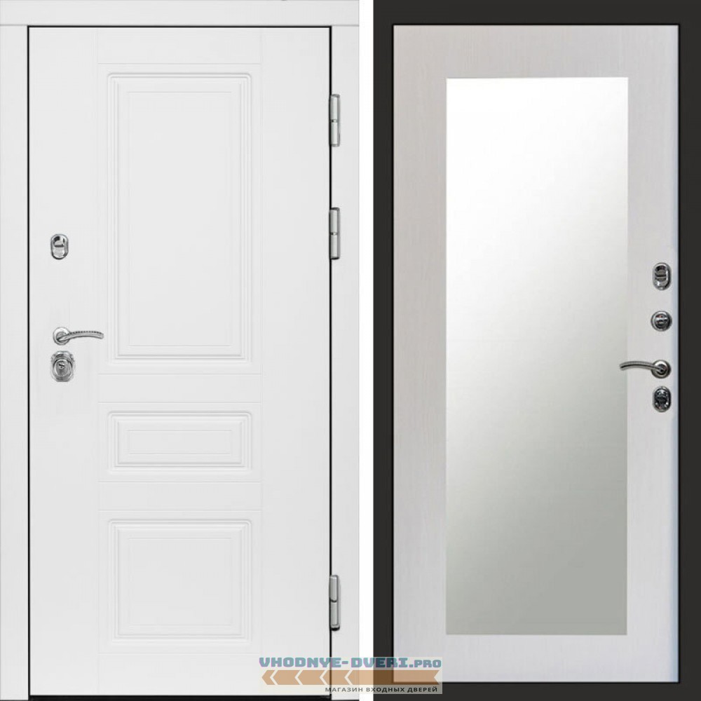 Входная дверь Орегон White Зеркало триумф лиственница