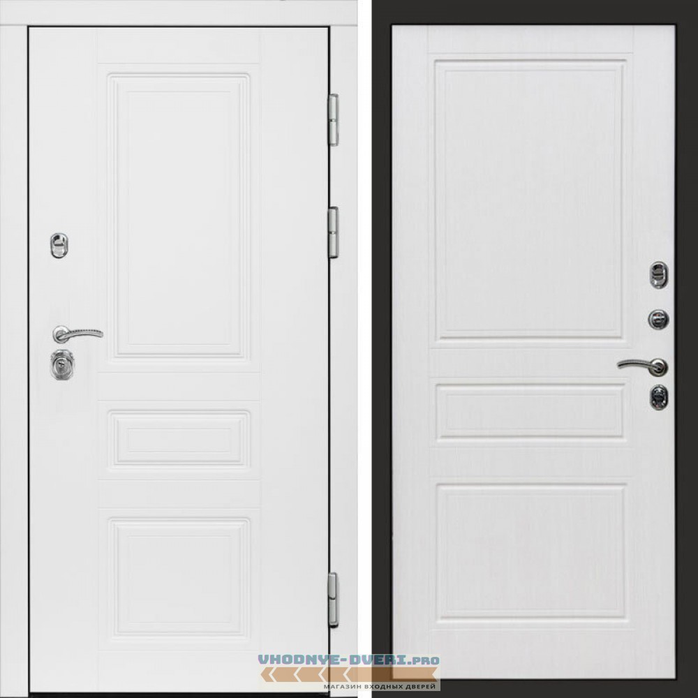 Входная дверь Орегон White Классика белое дерево