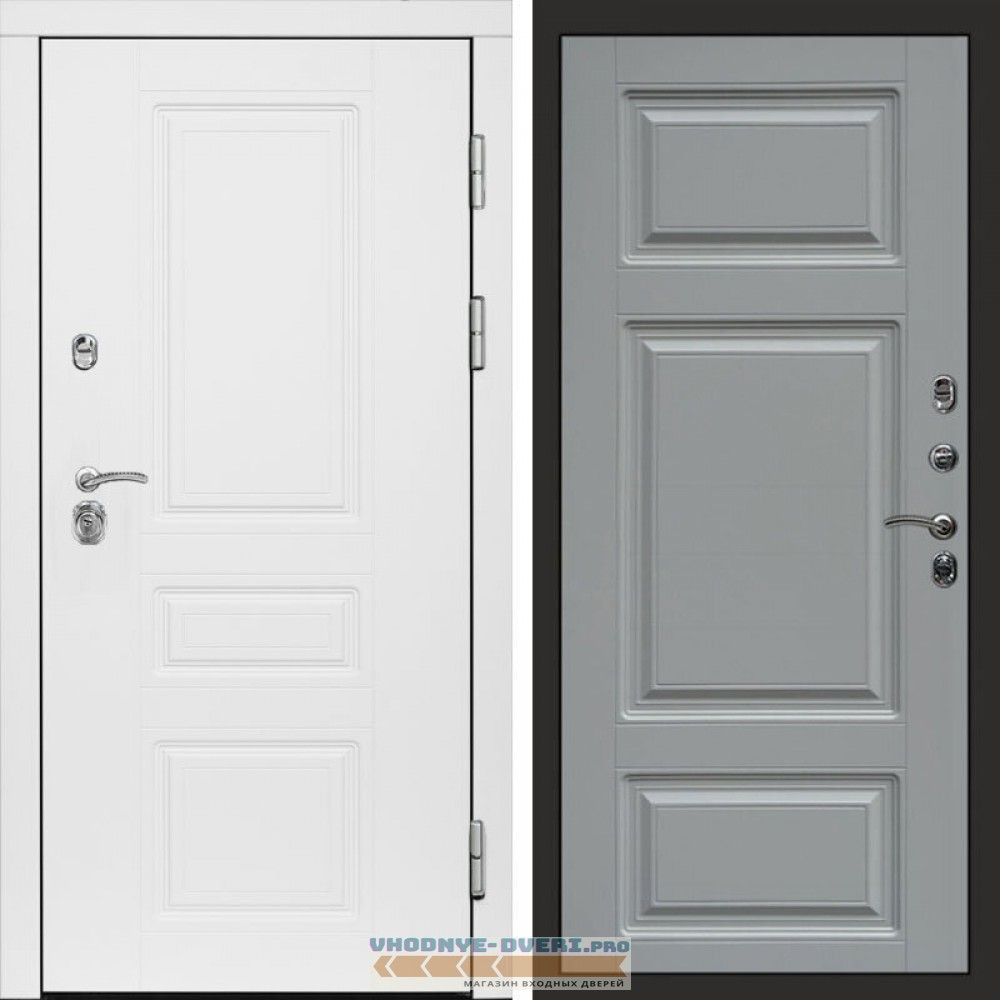 Входная дверь Орегон White Лион grey софт
