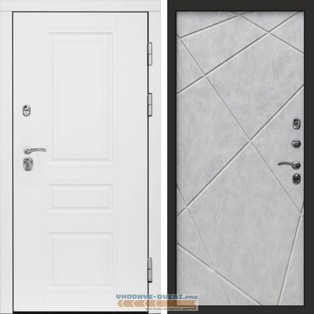 Входная дверь Орегон White Лучи бетон светлый