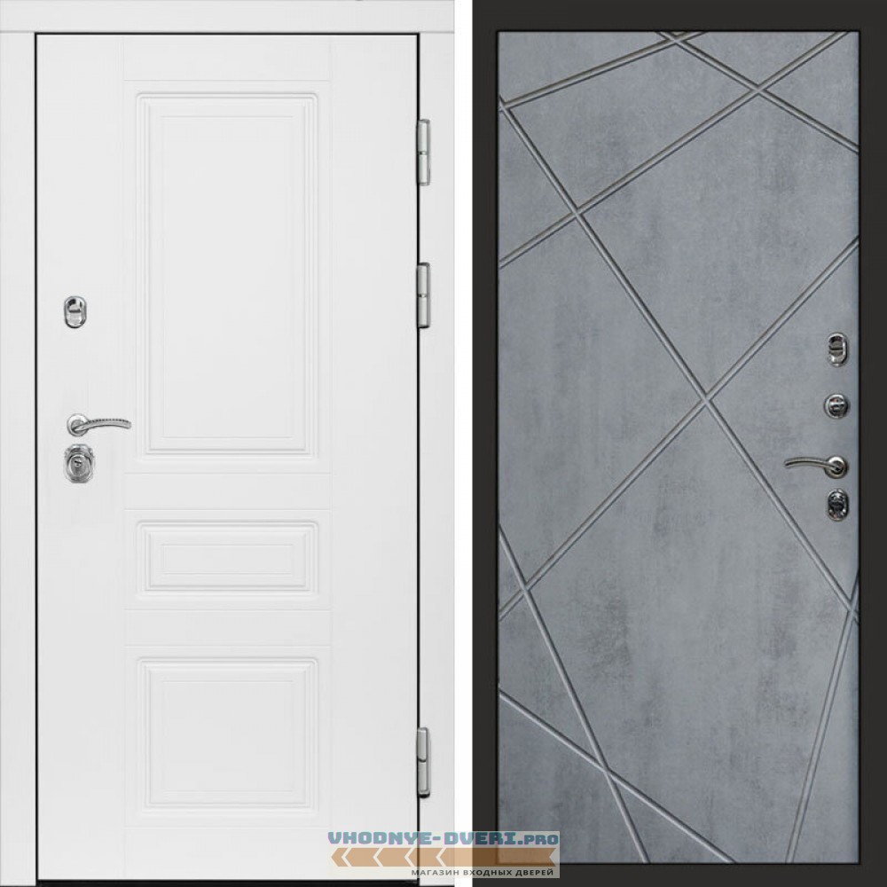 Входная дверь Орегон White Лучи бетон темный