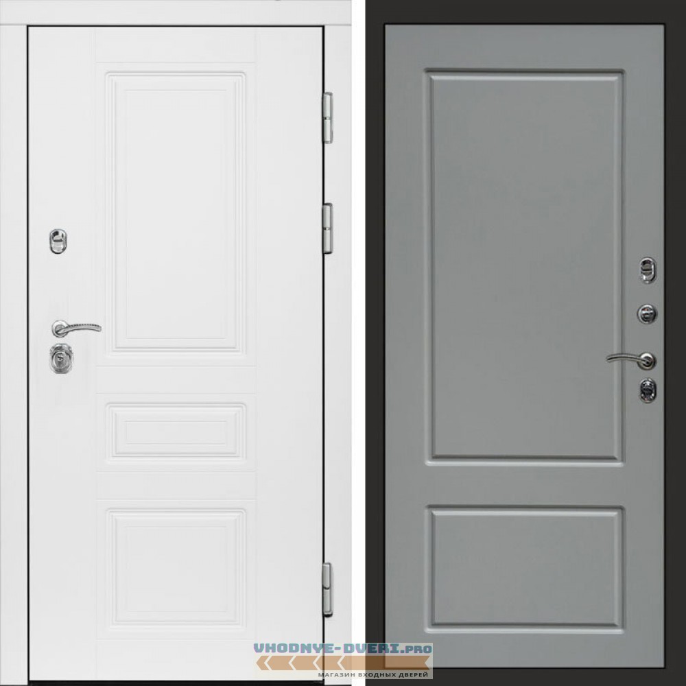 Входная дверь Орегон White Марсель grey софт