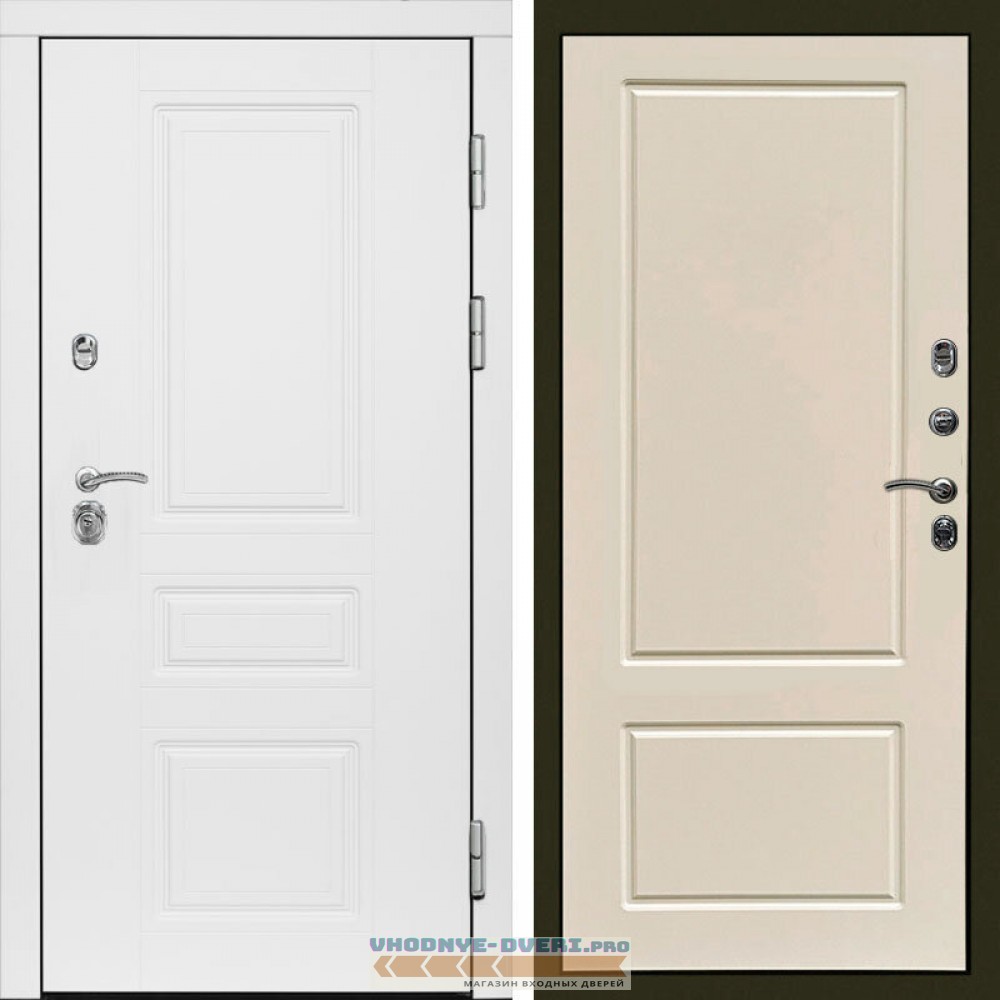 Входная дверь Орегон White Марсель слоновая кость