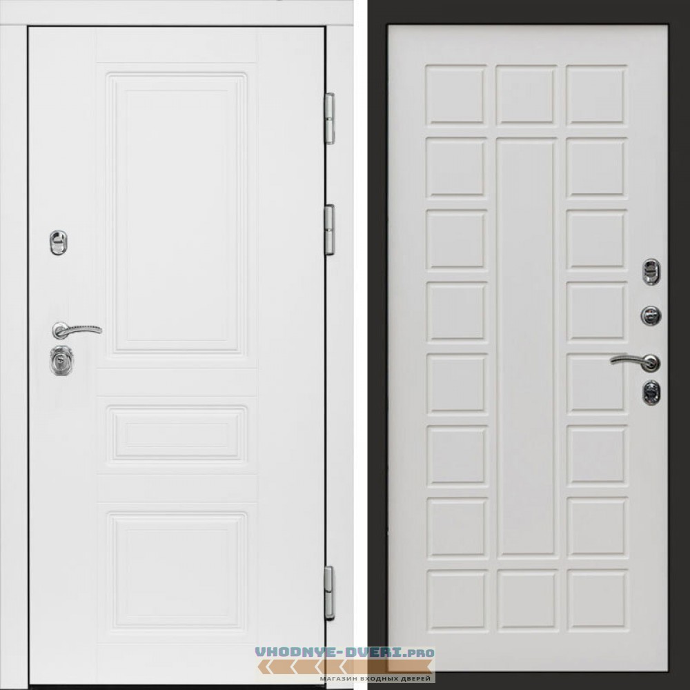 Входная дверь Орегон White Престиж бежевый матовый