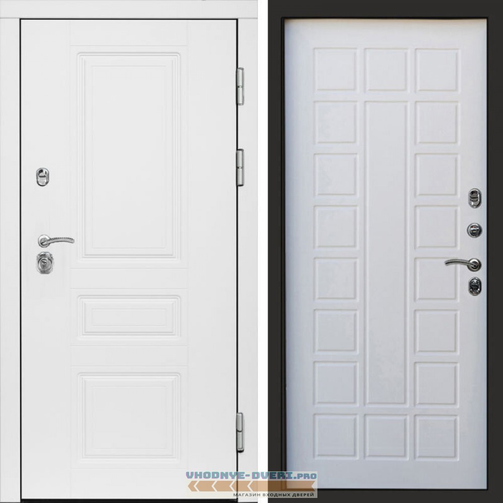 Входная дверь Орегон White Престиж белое дерево