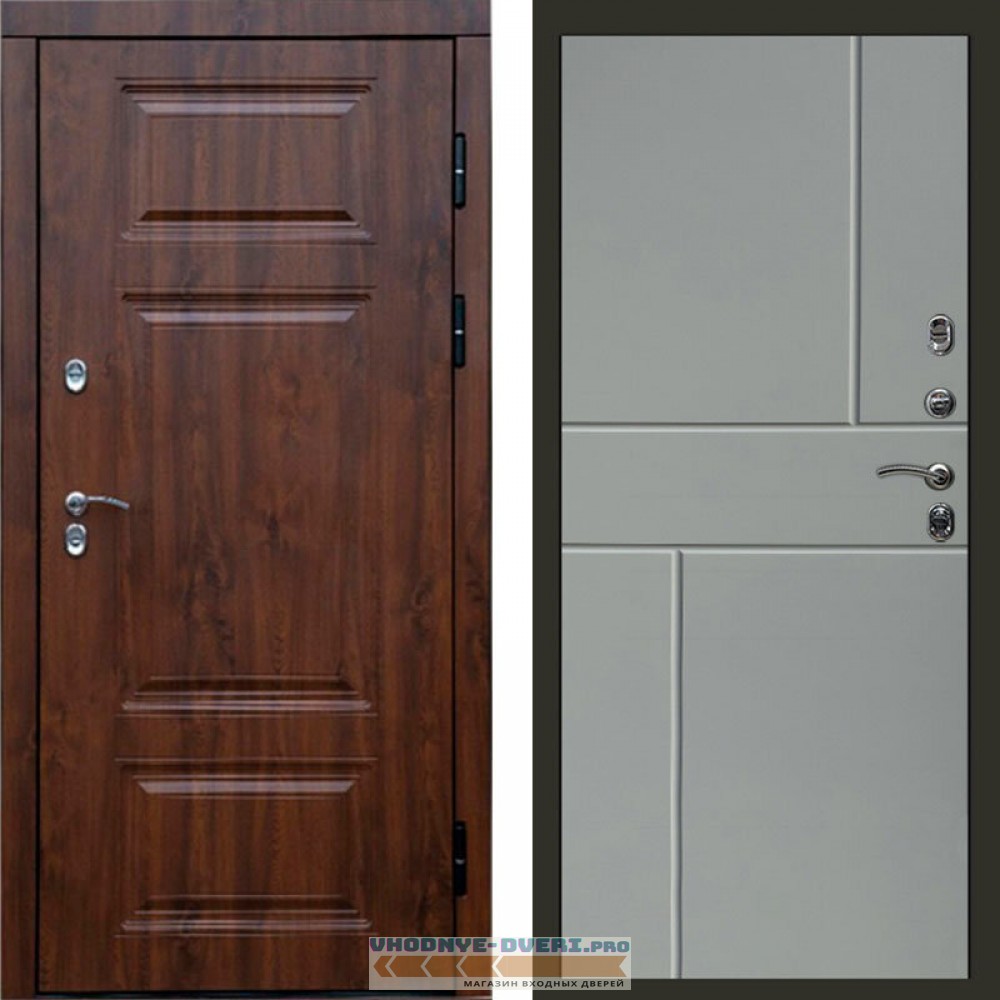 Входная дверь Премиум дуб Горизонт Grey софт