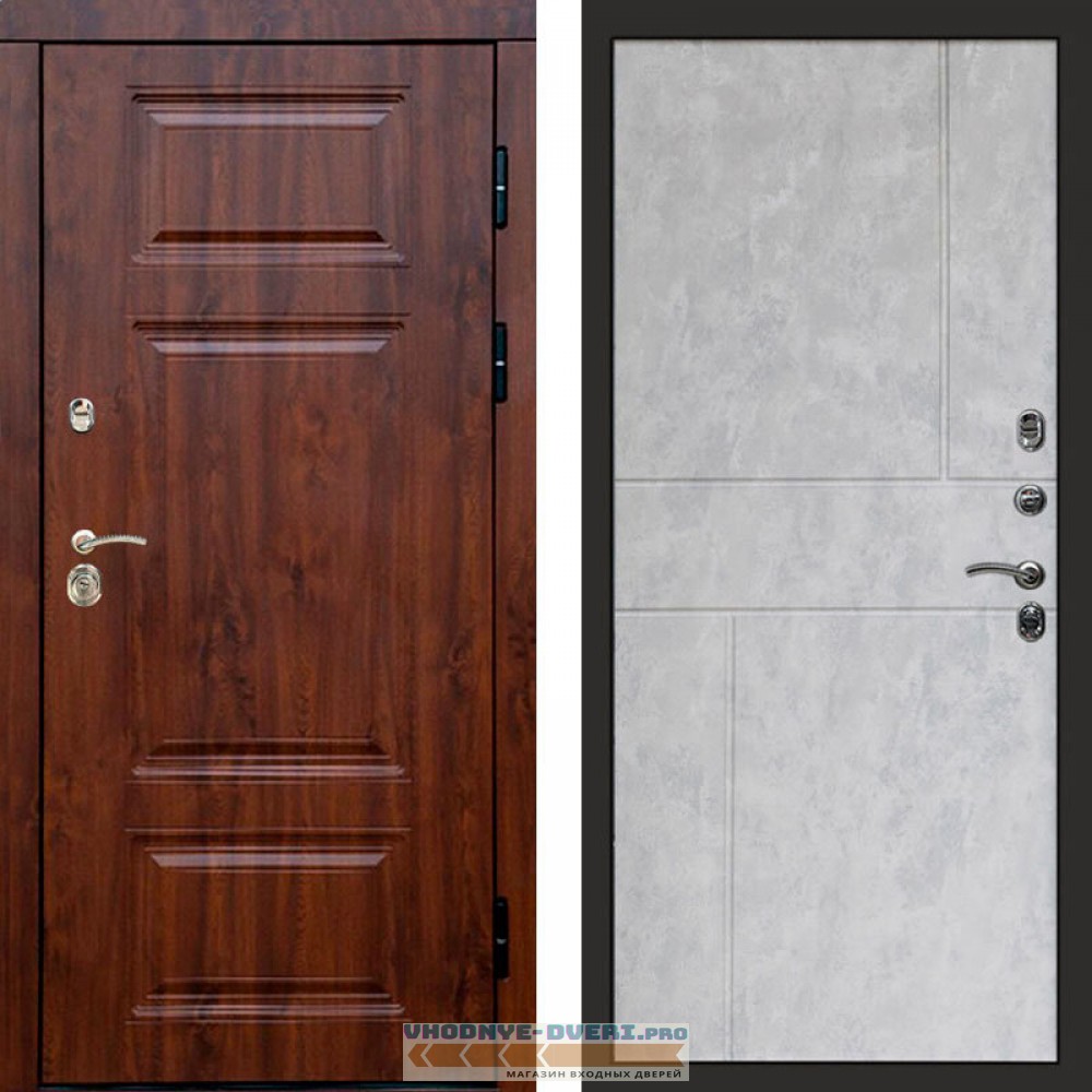 Входная дверь Премиум дуб Горизонт бетон светлый