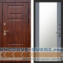 Входная дверь Премиум дуб Зеркало grey софт