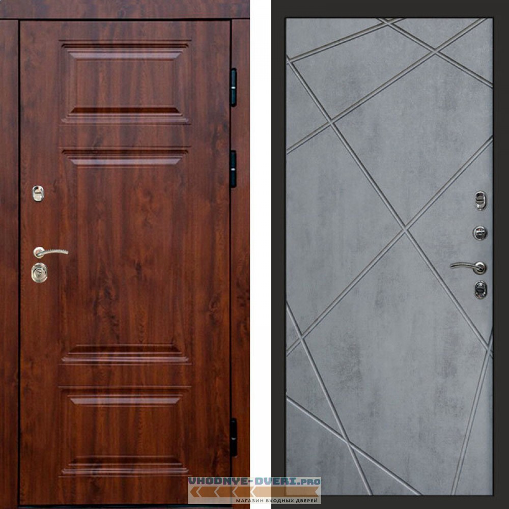 Входная дверь Премиум дуб Лучи бетон темный