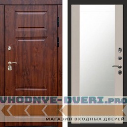 Входная дверь Премиум дуб Зеркало слоновая кость