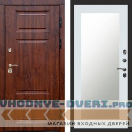 Входная дверь Премиум дуб Зеркало триумф белый софт