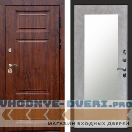 Входная дверь Премиум дуб Зеркало триумф бетон светлый